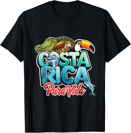 Pura Vida Costa Rica Central America Travel Souvenir 2026 T-Shirt - T-Shirt | Black