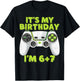 Funny 6 7 Six Seven Video Gamer Boy 13th Birthday T-Shirt - T-Shirt | Black