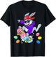Skater Bunny Funny Happy Egg Toddler Kids Outfit Boys Easter T-Shirt - T-Shirt | Black