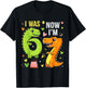 I was 6 Now I'm 7 Year Old 7th Birthday Funny Dino 67 Boys T-Shirt - T-Shirt | Black