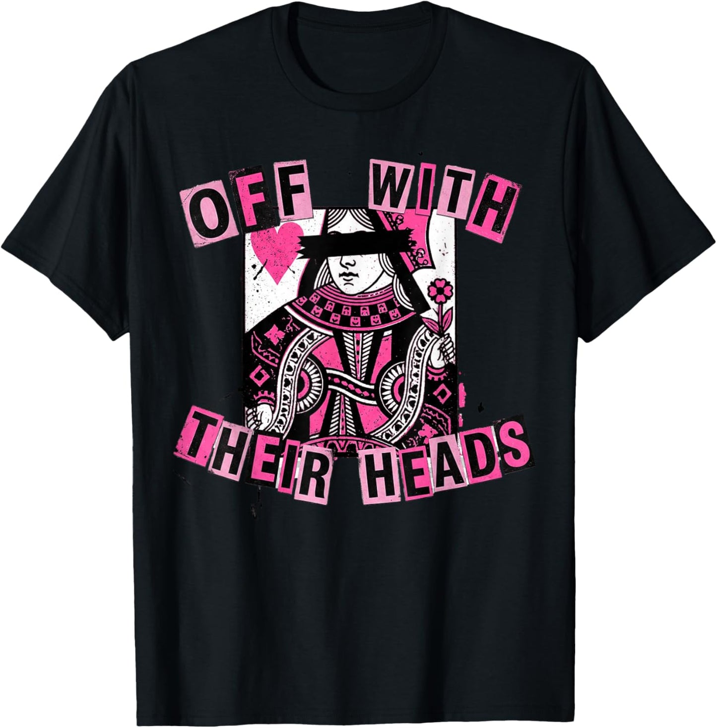 Alice in Wonderland Queen Hearts Lewis Carroll Illustration T-Shirt - T-Shirt | Black