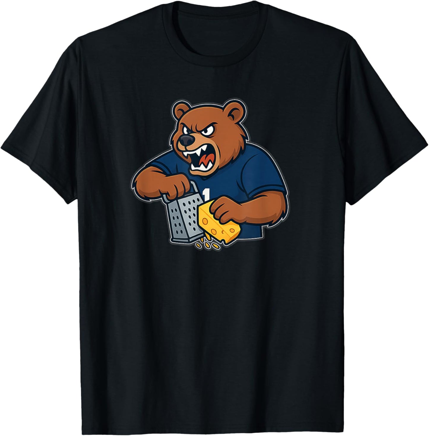 Bear Grating Cheese Funny T-Shirt - T-Shirt | Black
