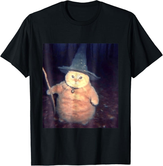 Wizard Cat Meme Shirt | Funny Vintage Halloween T-Shirt - T-Shirt | Black