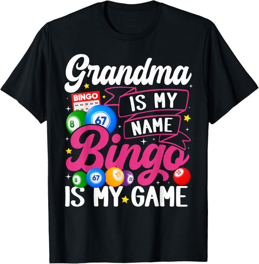 Grandma Bingo Player Funny Bingo Quote Design T-Shirt - T-Shirt | Black
