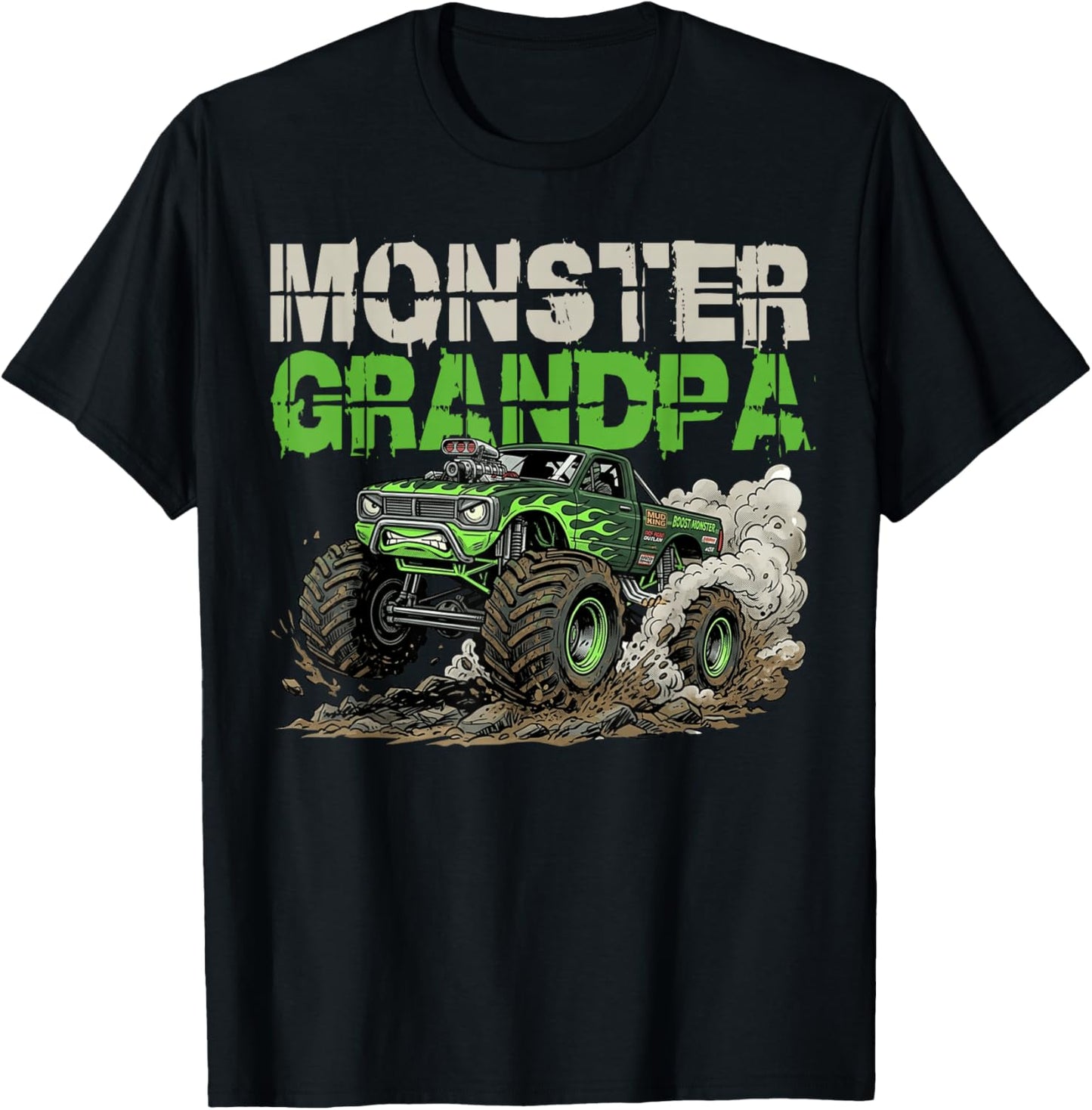 Funny Monster Grandpa Monster Truck Off Road Family Matching T-Shirt - T-Shirt | Black