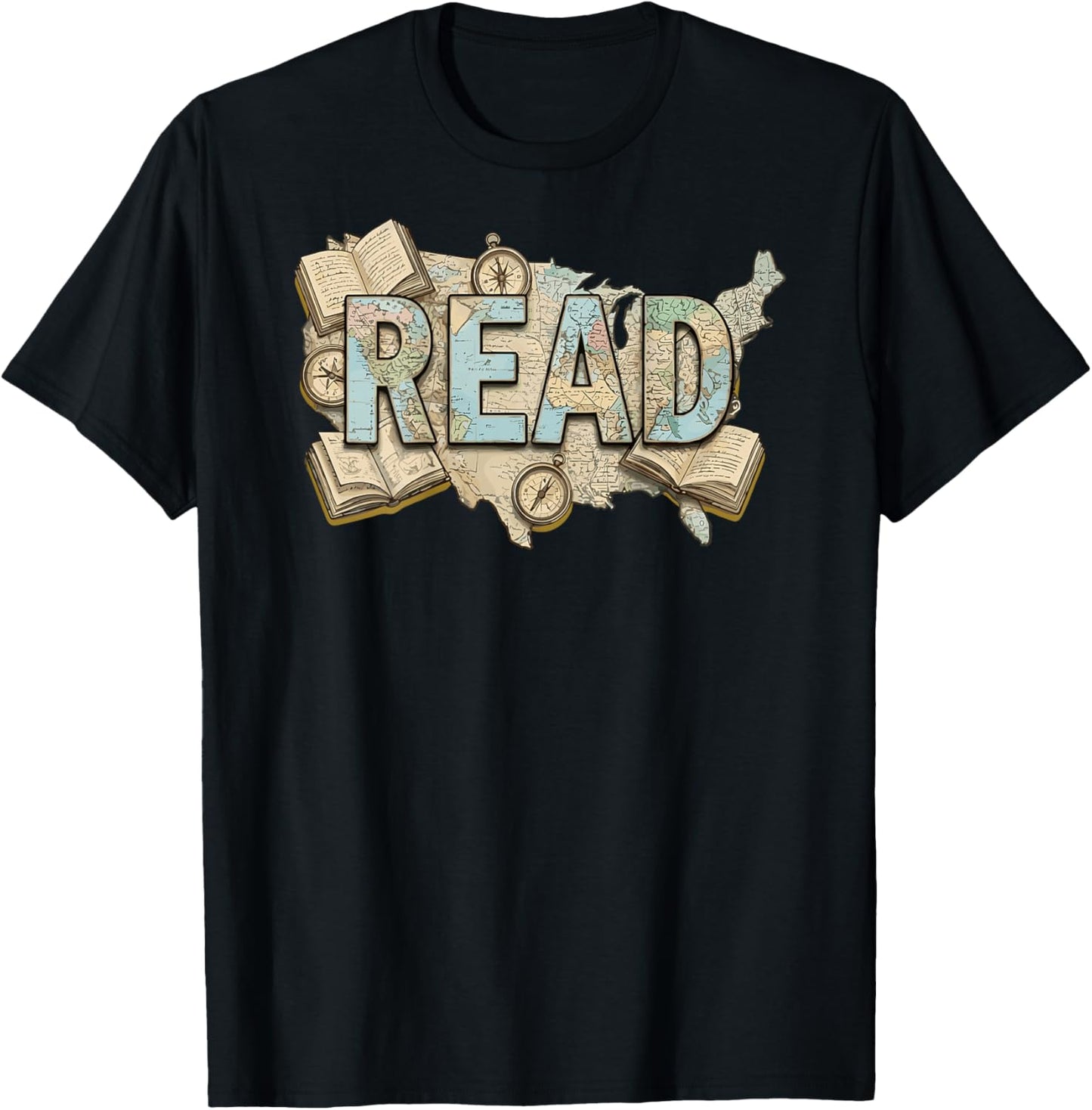 Across America Read Reading Book Librarian Men Women T-Shirt - T-Shirt | Black