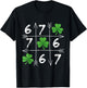 Six Seven 67 Meme 6 7 St. Patrick´s Day Shamrock T-Shirt - T-Shirt | Black