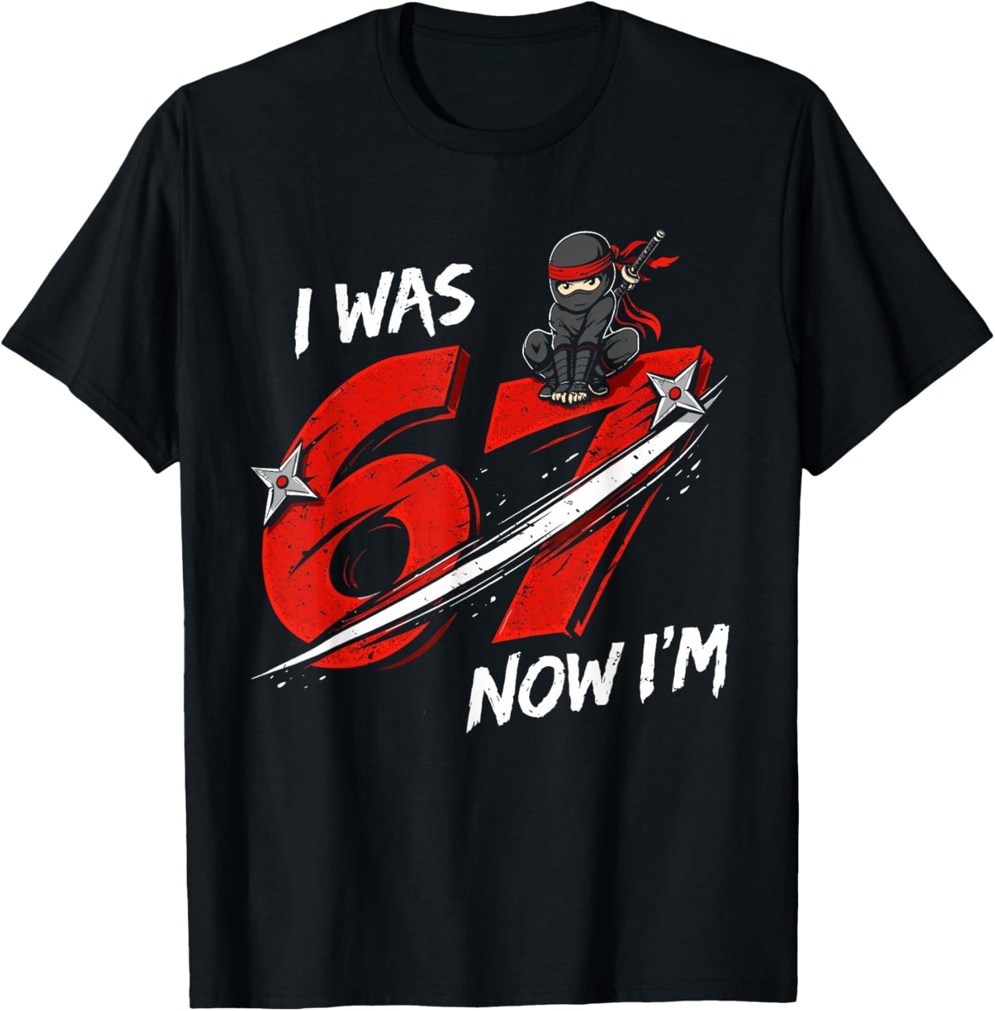 7 Year Old Ninja Birthday Funny I was Six Now I'm Seven 67 T-Shirt - T-Shirt | Black