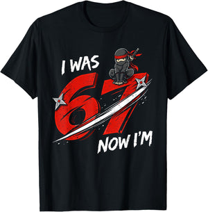 7 Year Old Ninja Birthday Funny I was Six Now I'm Seven 67 T-Shirt - T-Shirt | Black