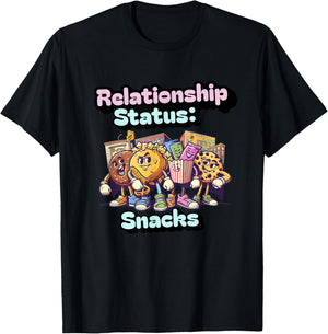 Relationship Status: Snacks – Funny Food Lover Graphic T-Shirt - T-Shirt | Black