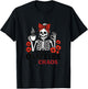 Fueled by Caffeine and Chaos Flowers Skeleton Mom Coffee T-Shirt - T-Shirt | Black