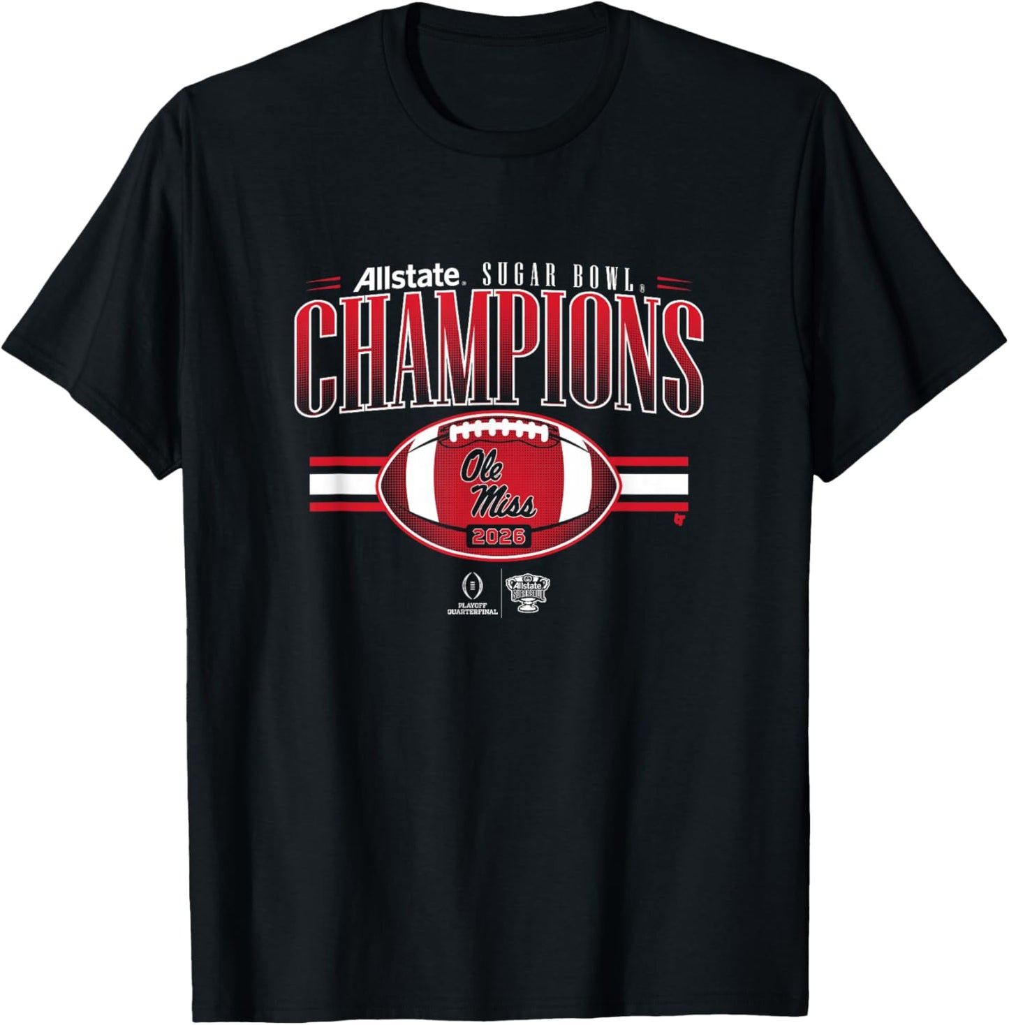 Ole Miss Rebels 2025-26 College Football Playoff Sugar Bowl T-Shirt - T-Shirt | Black