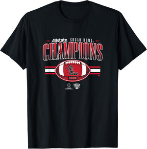 Ole Miss Rebels 2025-26 College Football Playoff Sugar Bowl T-Shirt - T-Shirt | Black