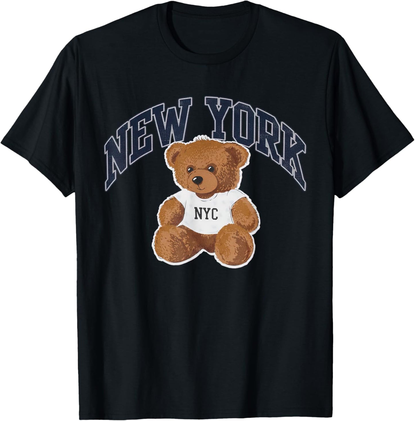 New York Teddy Bear NYC Vintage Style T-Shirt - T-Shirt | Black