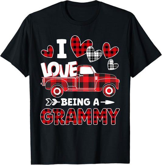 I Love Being A Grammy Valentine Mothers Day T-Shirt - T-Shirt | Black