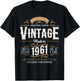 Vintage 1961 Label 65th Birthday Gift Men Women 65 Year Old T-Shirt - T-Shirt | Black
