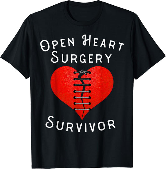 Open Heart Surgery Survivor T-Shirt - T-Shirt | Black