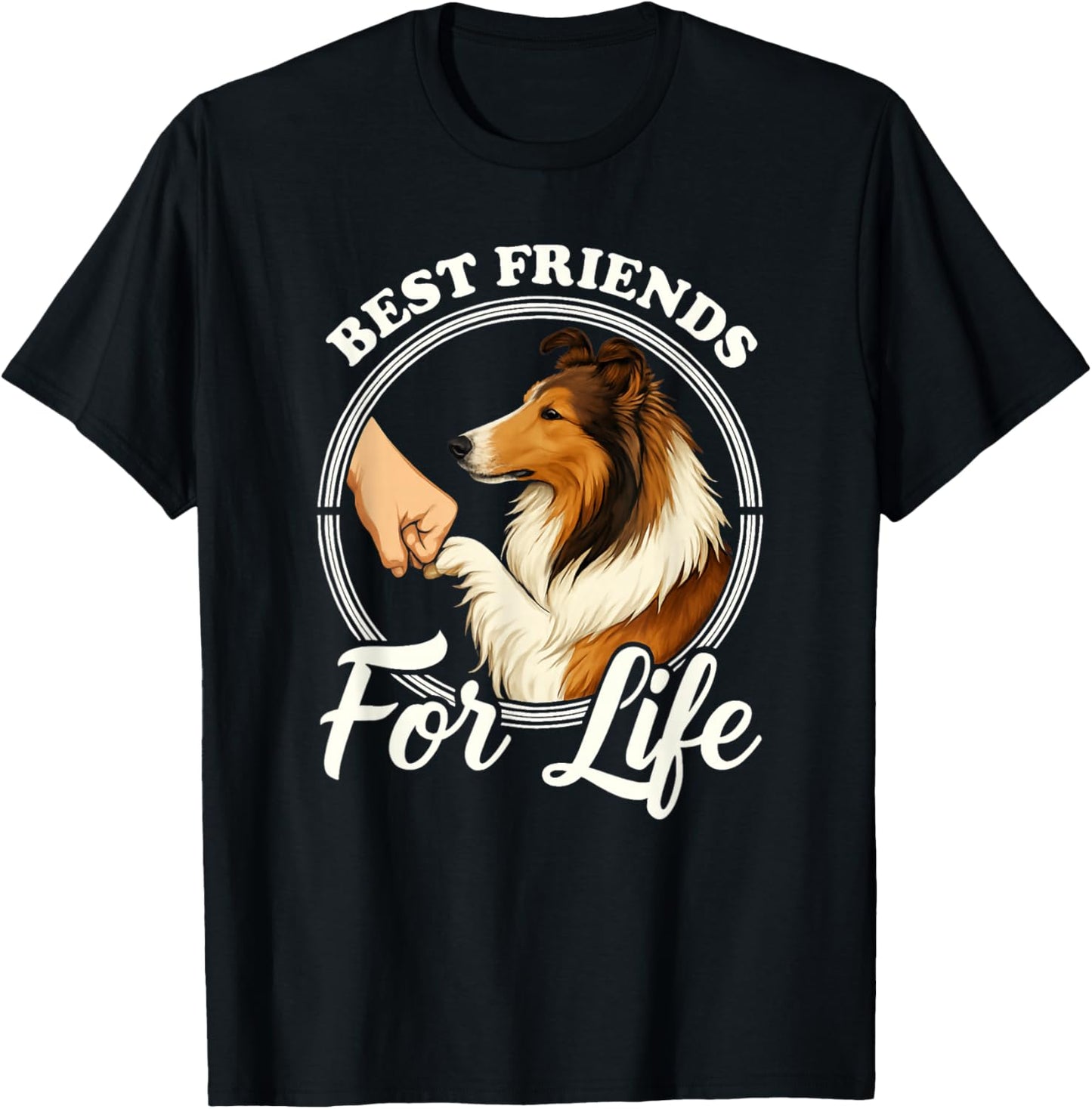 Rough Collie Dog Lover Design Beautiful Collie T-Shirt - T-Shirt | Black