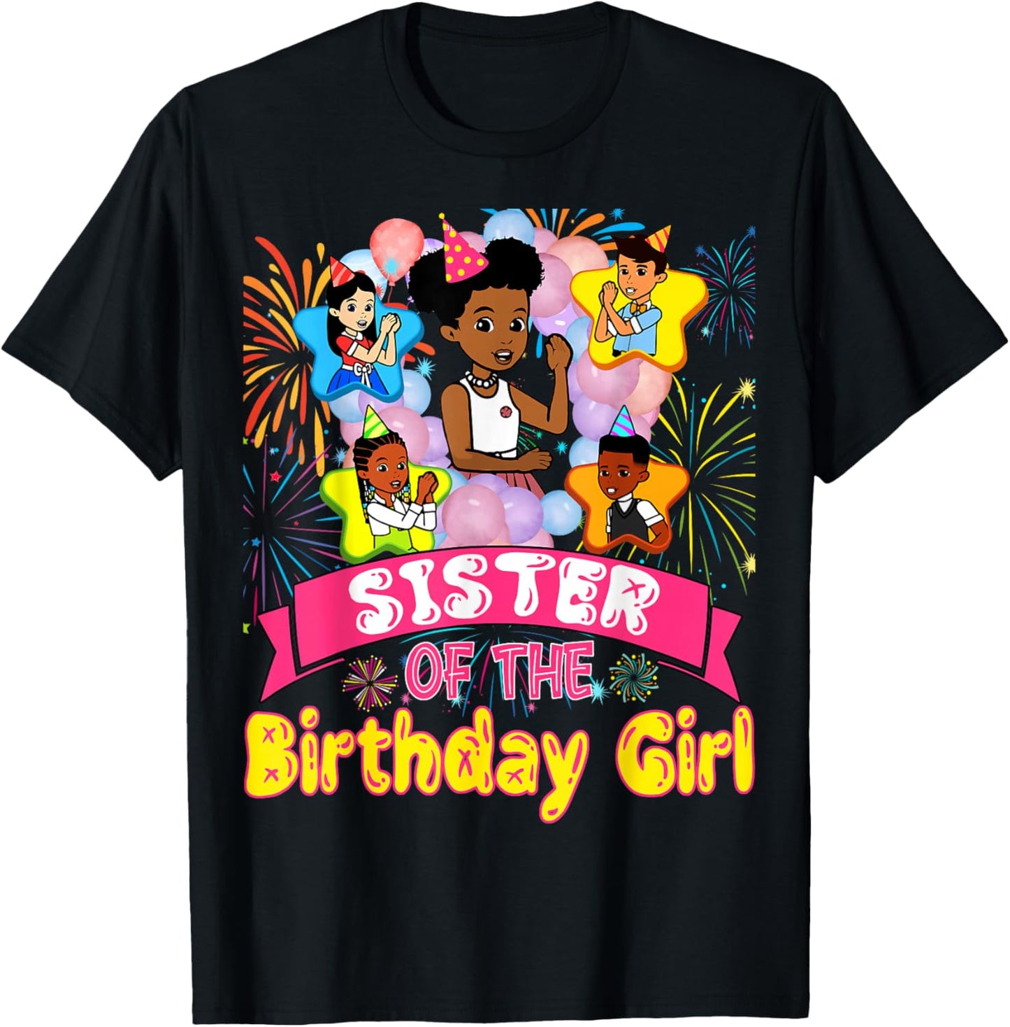 Sister of Birthday Girl Gracie Birthday Dolls Girl Party T-Shirt - T-Shirt | Black