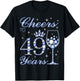 Cheers to 49 Years Old 49th Birthday Blue Style Women T-Shirt - T-Shirt | Black