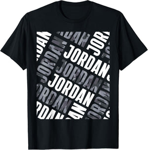 Diagonal Jordan Pattern Jordan Grey Camo Pattern Men Women T-Shirt - T-Shirt | Black