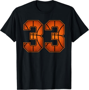 Number 33 Basketball Birthday T-Shirt - T-Shirt | Black