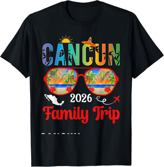 Cancun Family Trip 2026 Vacation Cancun Family Travel T-Shirt - T-Shirt | Black