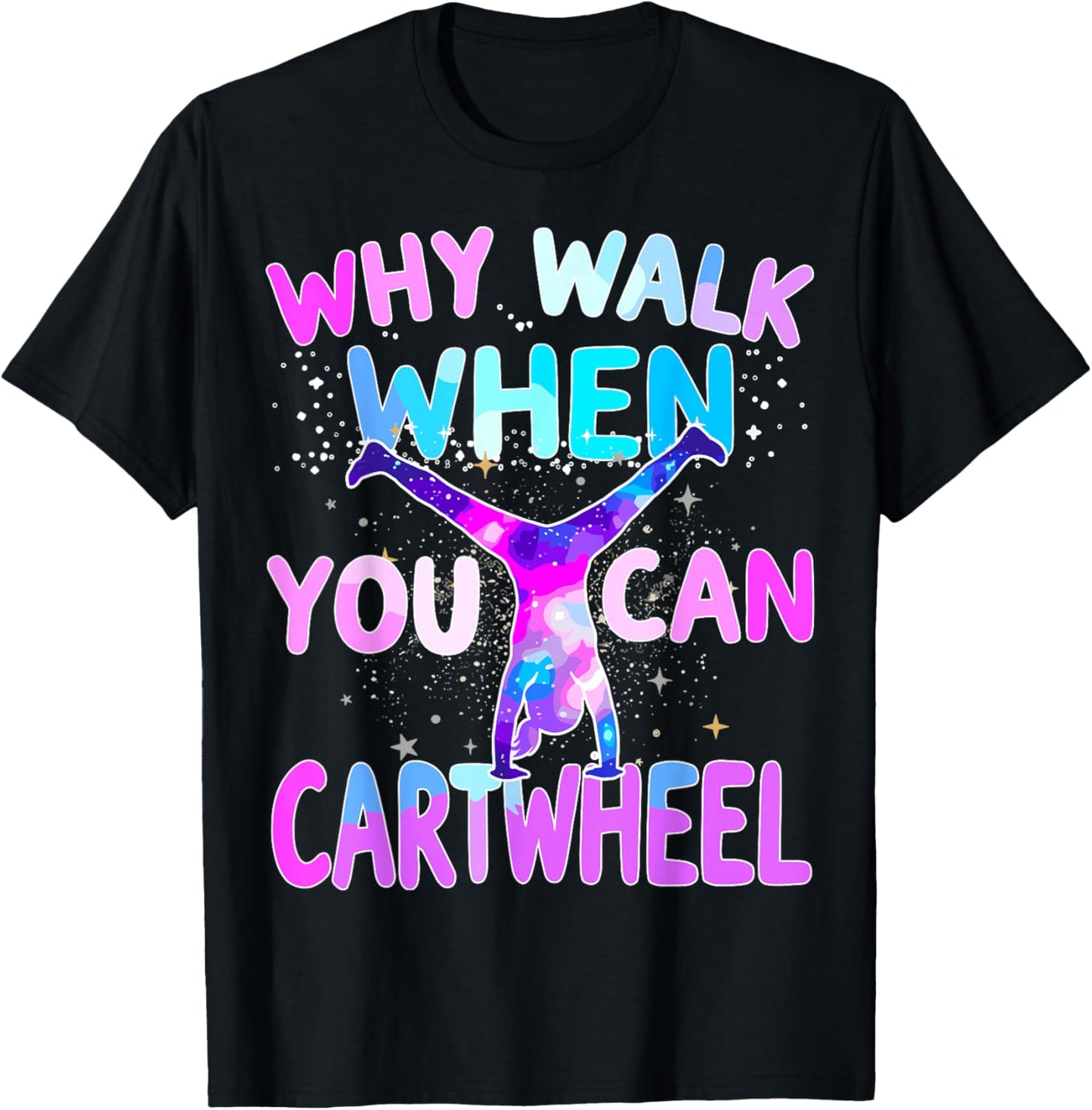 Cartwheel Gymnast Girl Gymnastics T-Shirt - T-Shirt | Black