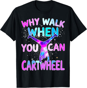 Cartwheel Gymnast Girl Gymnastics T-Shirt - T-Shirt | Black