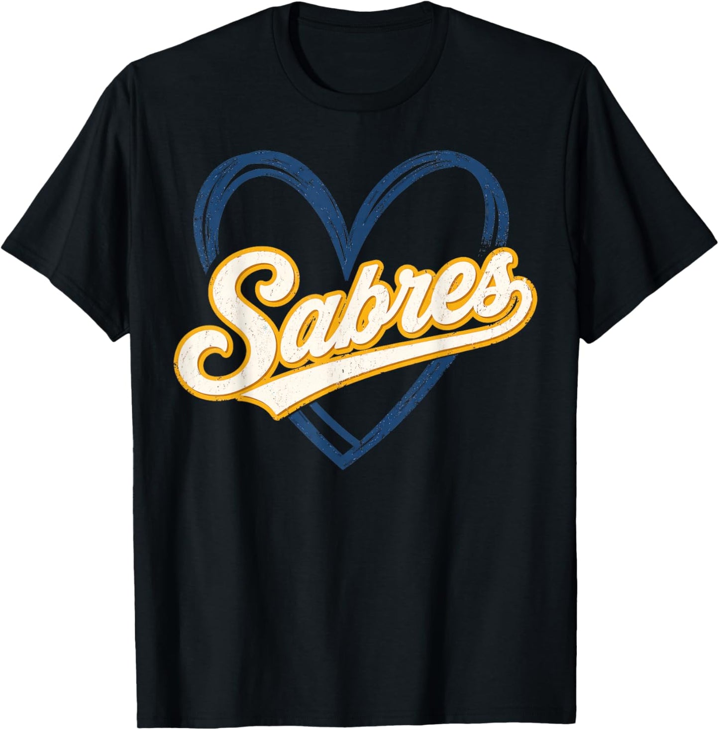 Sabres Name Retro Vintage Gift Women Boy Girl T-Shirt - T-Shirt | Black