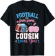 Football or Pom Poms Cousin Loves You Baby Gender Reveal T-Shirt - T-Shirt | Black
