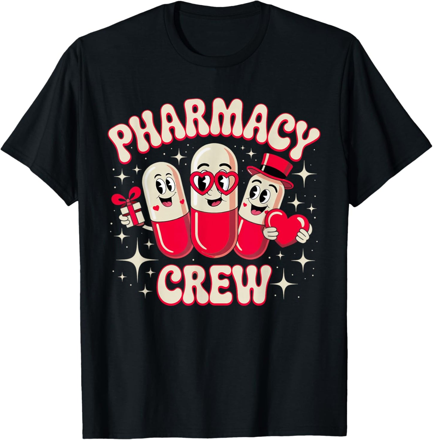 Pharmacy Crew Valentine for Pharmacist Technician T-Shirt - T-Shirt | Black