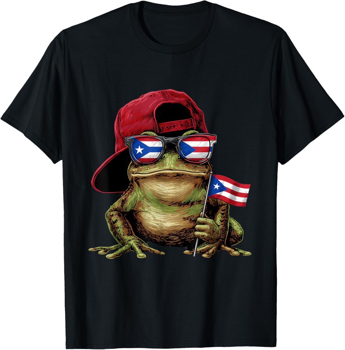 Coqui Frog Puerto Rico Flag Puerto Rican Taino Boricua T-Shirt - T-Shirt | Black