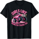 Girls Like Monster Trucks Too Retro Monster Truck Girls T-Shirt - T-Shirt | Black