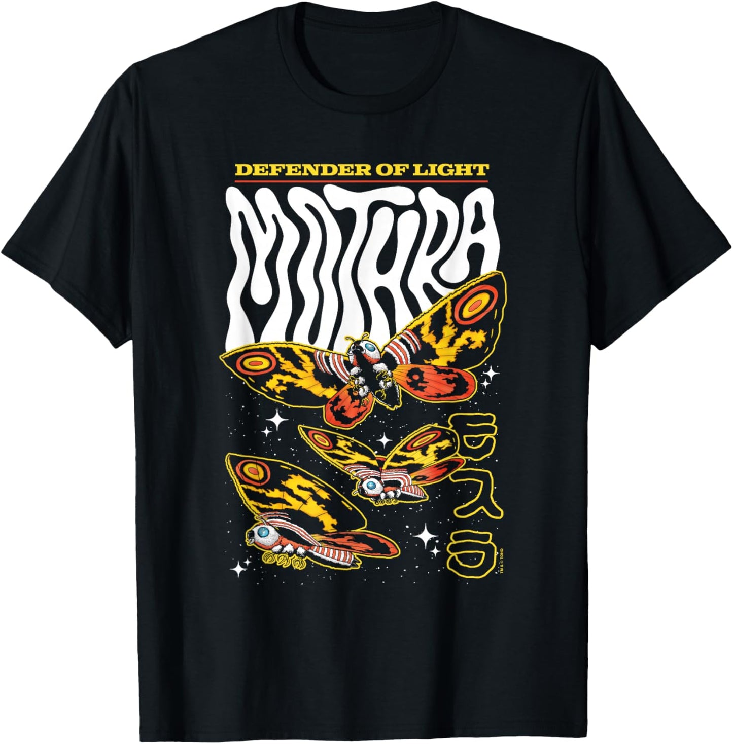Godzilla Mothra Defender of Light Retro Collage Movie T-Shirt - T-Shirt | Black