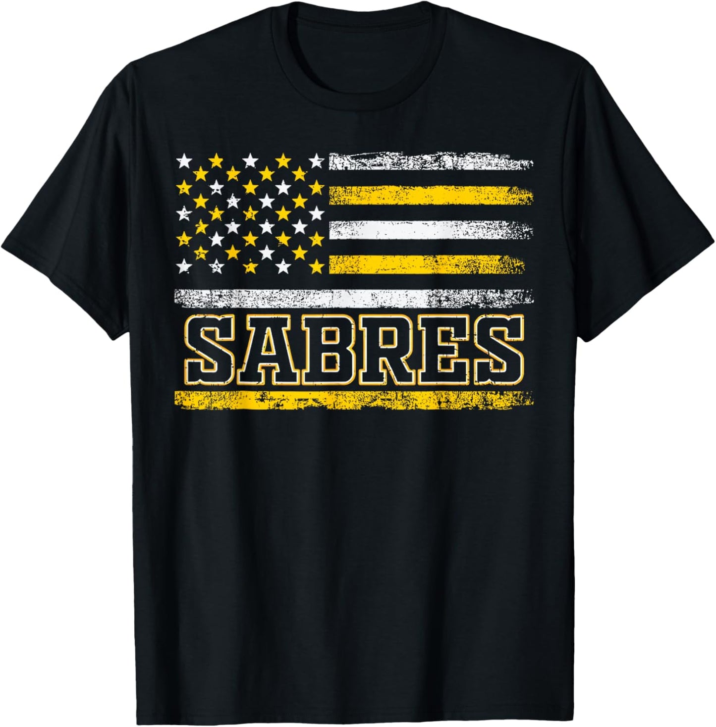 Vintage Sabres US Flag Retro Gifts Women Kids T-Shirt - T-Shirt | Black