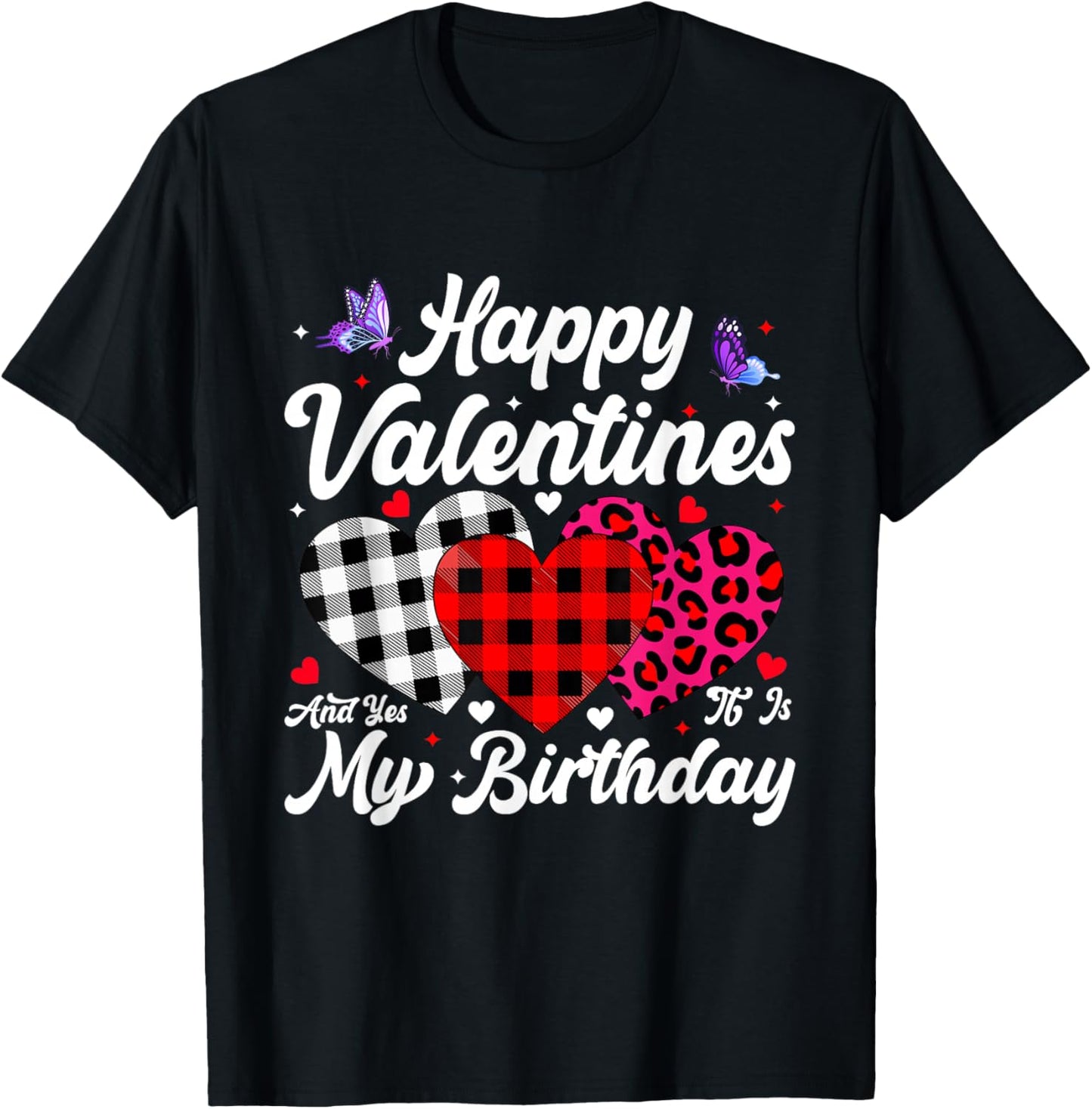 Happy Valentines Funny Heart Birthday Bday Men Women Kids T-Shirt - T-Shirt | Black