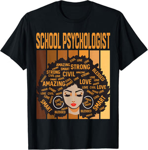 School Psychologist Powerful Black History Month Pride T-Shirt - T-Shirt | Black