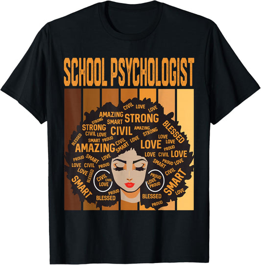 School Psychologist Powerful Black History Month Pride T-Shirt - T-Shirt | Black
