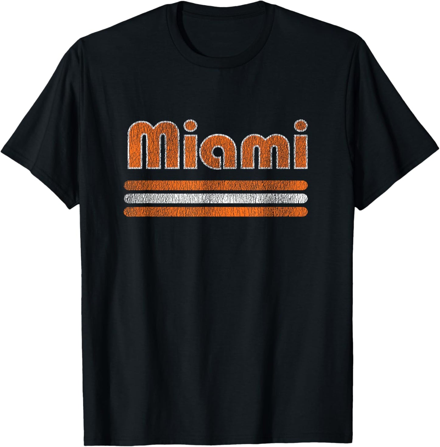 Miami Retro Distressed Vintage Design for Florida Locals T-Shirt - T-Shirt | Black