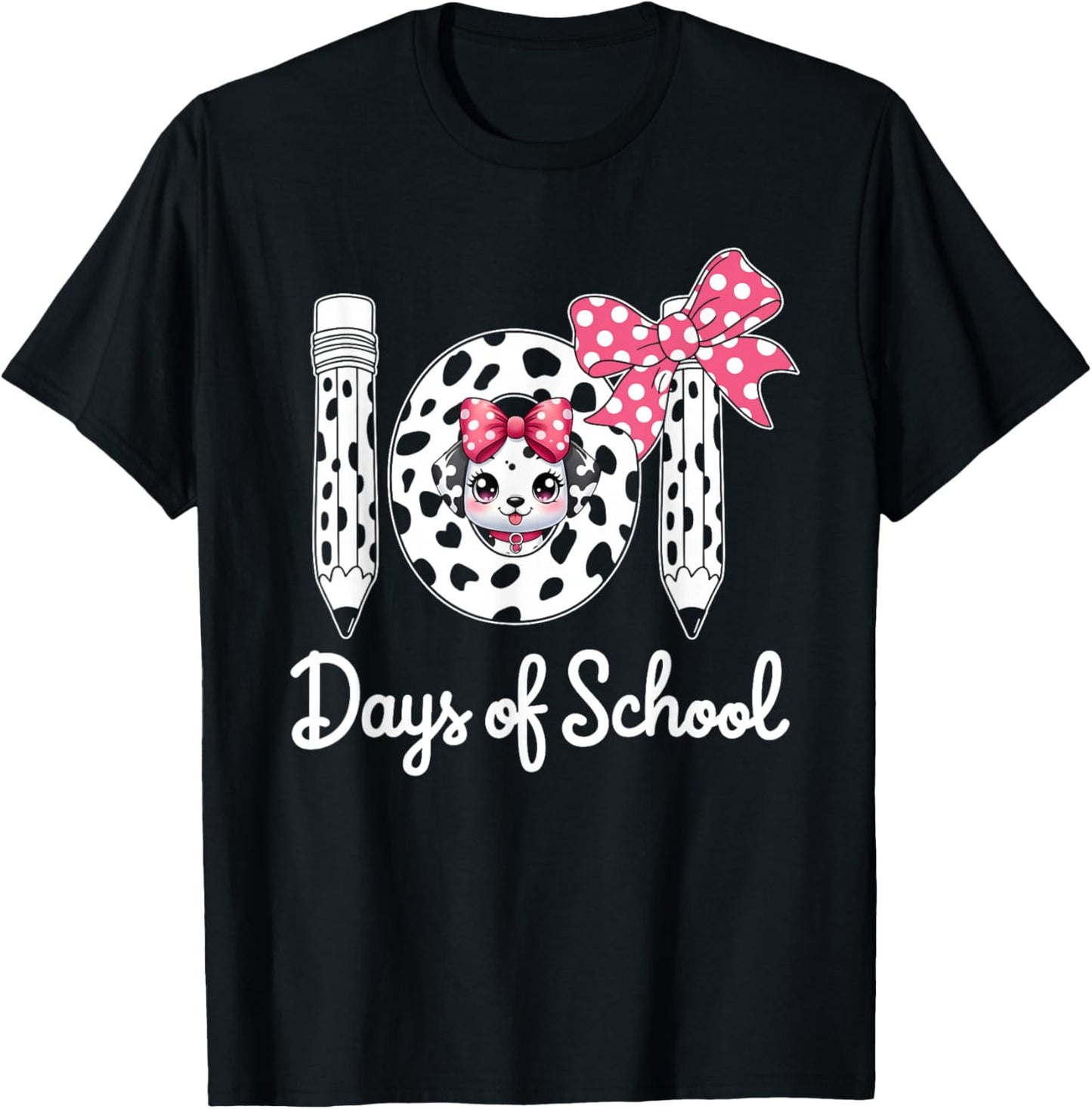 Happy 101 Days School Cute Dog 100 Days Smarter Student Kids T-Shirt - T-Shirt | Black
