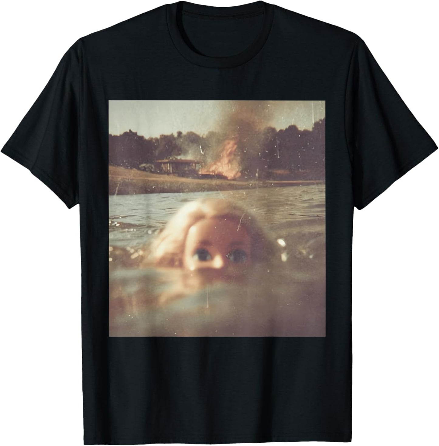 Funny Doll Face Swimming Meme T-Shirt - T-Shirt | Black