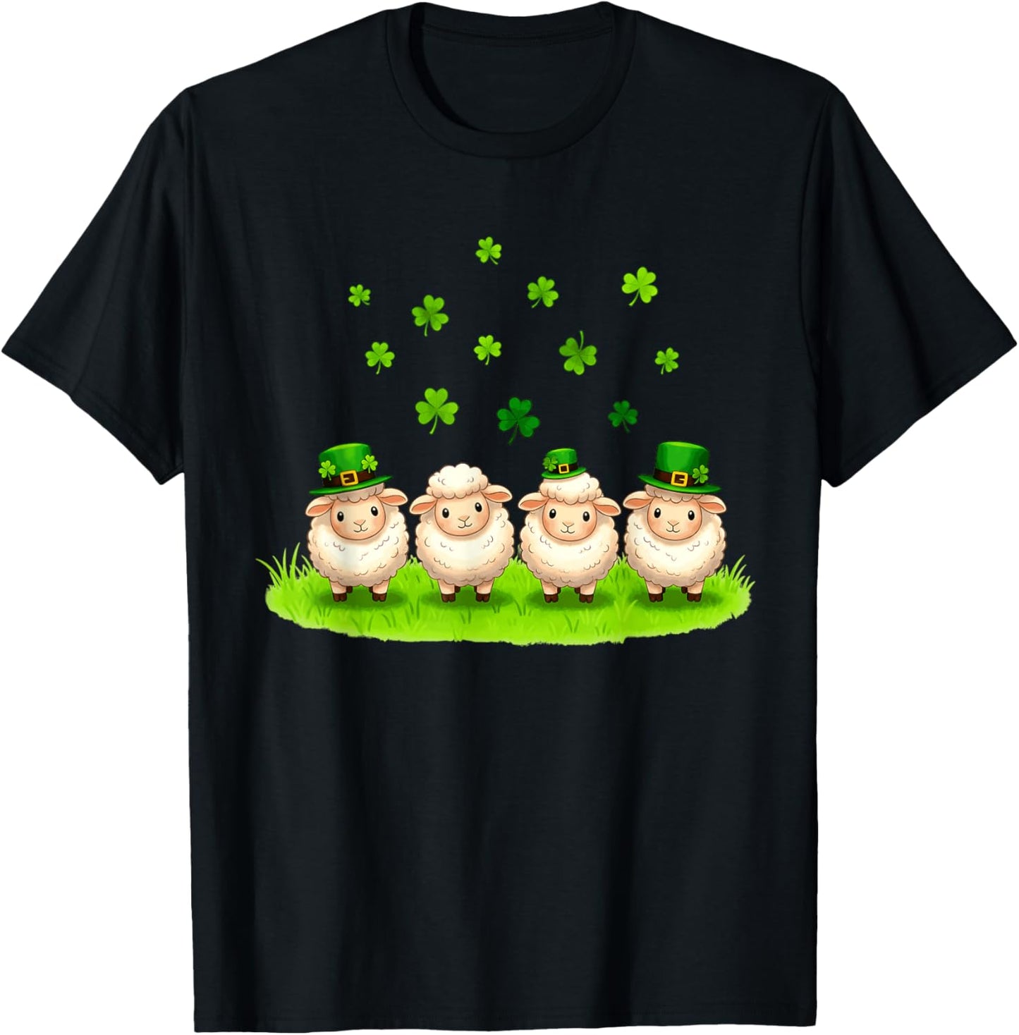 Funny Sheeps Leprechaun Shamrocks St Patrick's Day Kids Boys T-Shirt - T-Shirt | Black