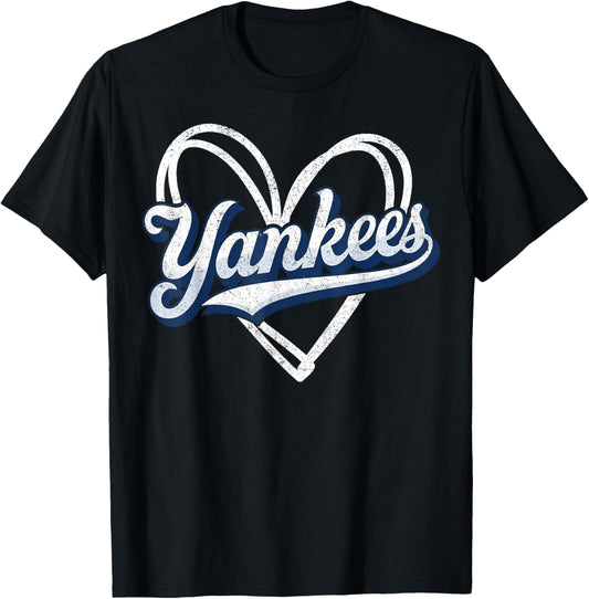 Yankees Vintage Retro Style, Classic 70s & 80s Yankees T-Shirt - T-Shirt | Black