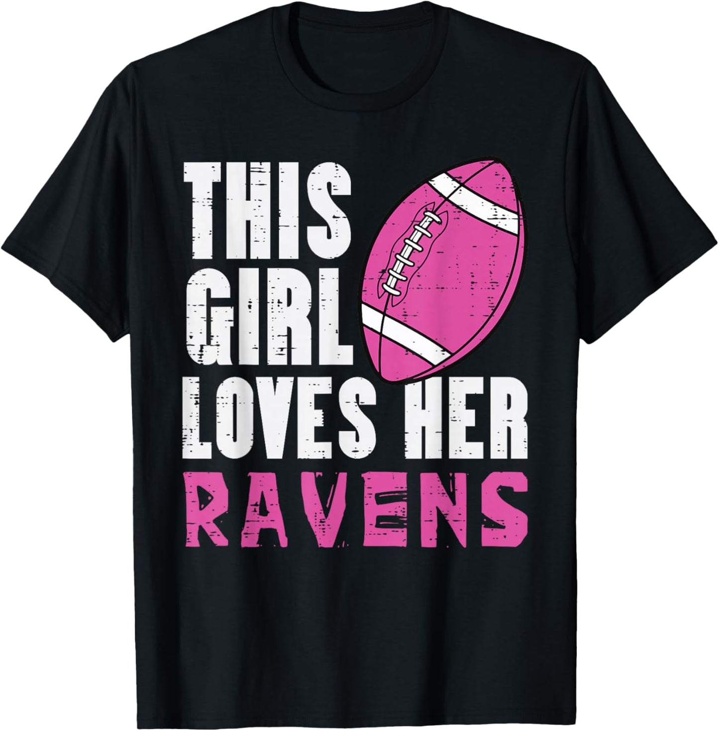 This Girl Loves Her Raven Women Kids Girls Youth Teen T-Shirt - T-Shirt | Black