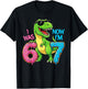 I was Six Now I'm Seven Dinosaur 67 Meme 7th Birthday T-Shirt - T-Shirt | Black