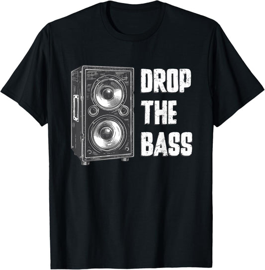 Bass-Drop Subwoofer Speaker Retro/Vintage Aesthetic T-Shirt - T-Shirt | Black