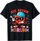 Funny Six Seven 67 6 7 Meme Heart Valentines Bro Kids Boys T-Shirt - T-Shirt | Black