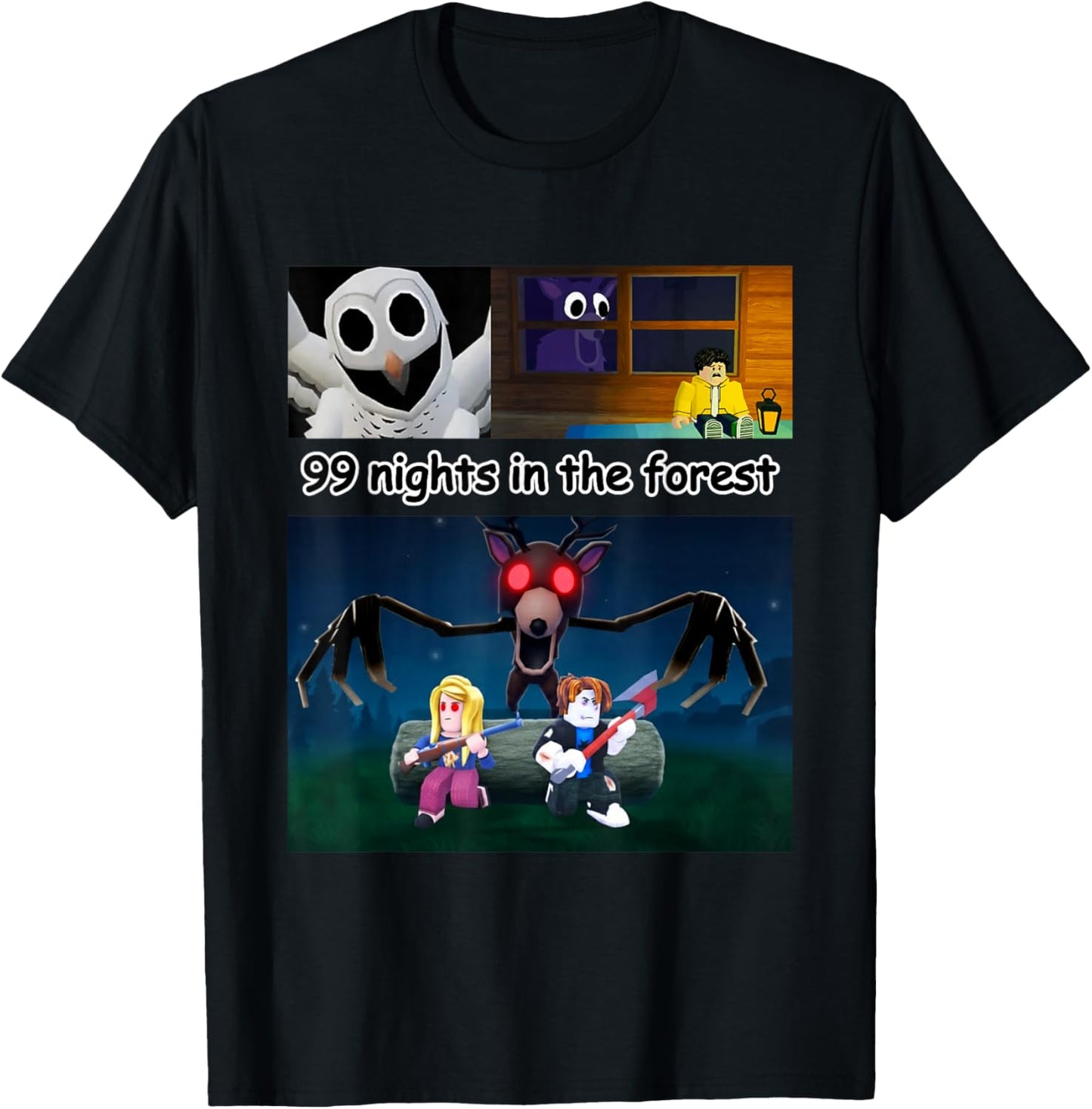99 Nights Halloween Gamer Deer in The Forest Kids T-Shirt - T-Shirt | Black
