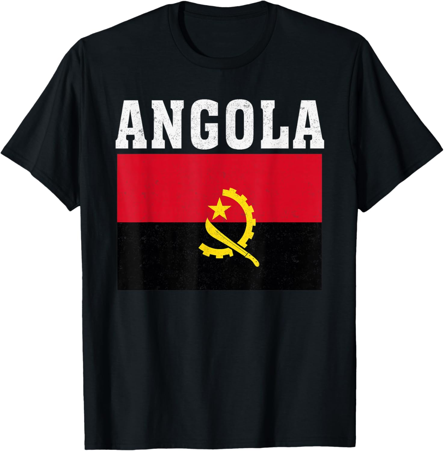 Angola Flag Patriotic National Roots Souvenir T-Shirt - T-Shirt | Black
